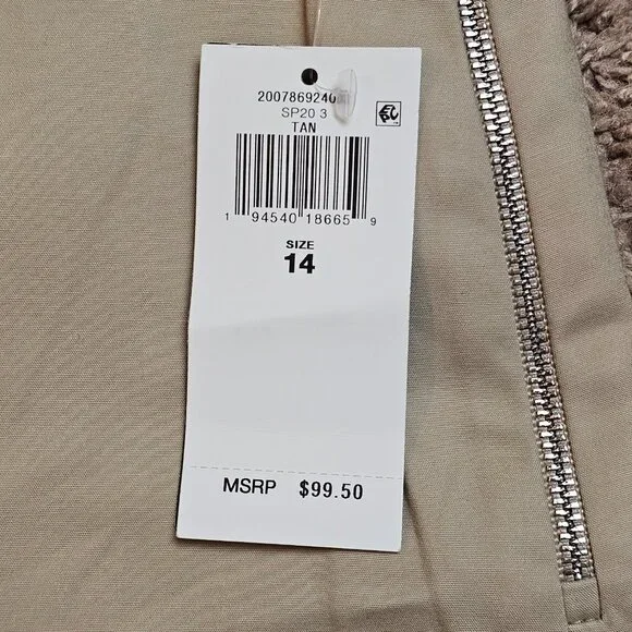 NWT Lauren Ralph Lauren Dress Pants Womens 14 Tan Wide Leg Slacks Office Work - Picture 5 of 14